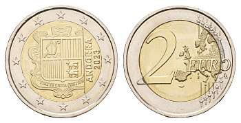 Андорра 2 евро 2023 KM 527 биметалл UNC 4122-452