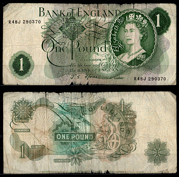 Великобритания 1 фунт ND (1960-1977) Pick 374 e бумага 8605-14-1-1