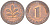 ФРГ 1 ПФЕННИГ 1977 J KM 105, J. 380 сталь плакированная медью 4181-625