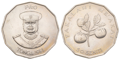 Тонга 50 сенити 1981 KM 71 медно-никель UNC 4583-612