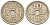 ДАНИЯ 10 ЭРЕ 1925 HCN ; GJ, КРИСТИАН X (1912-1947) KM 822.1 медно-никель 214-536