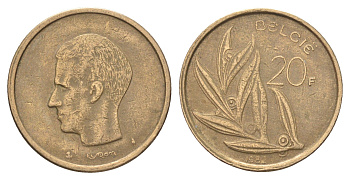 Бельгия 20 франков 1982 Belgie, Бодуэн I (1951-1993) KM 160 никель латунь 4704-1257