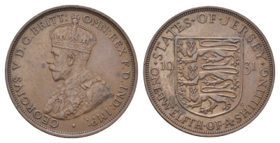 Джерси 1/12 шиллинга 1931 Георг V (1910-1936) KM 16 бронза 4692-931