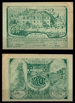 Австрия, Фельдкирхен-ан-дер-Донау 20 геллеров 1920 Jaksc/Pick JPR0197a-20 бумага 2193-29-3-2