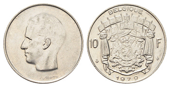 Бельгия 10 франков 1979 Belgique, Бодуэн I (1951-1993) KM 155.1 никель 4704-316