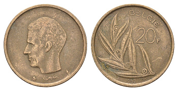 Бельгия 20 франков 1982 Belgie, Бодуэн I (1951-1993) KM 160 никель латунь 4704-1254