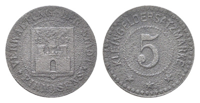 Пирмазенс 5 пфеннигов 1917 Funck 426.1, Men18 25724.1 цинк 4708-758