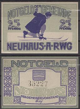 Нойхаус 25 пфеннигов 1921 DeNG 2 948.2a-2/3 бумага UNC (пресс) 8612-58-2-1