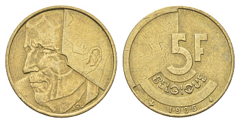 Бельгия 5 франков 1986 Belgique, Бодуэн I (1951-1993) KM 163 медь алюминий никель 4706-154