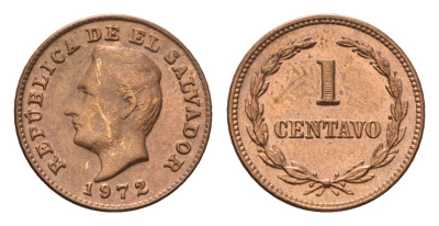 Сальвадор 1 сентаво 1972 KM 135.1 бронза UNC 4696-1049