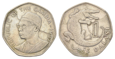 Гамбия 1 даласи 1987 год-тип KM 29 медно-никель 4692-1033