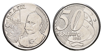 Бразилия 50 сентаво 2002 KM 651 медно-никель 4688-216