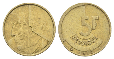 Бельгия 5 франков 1986 Belgique, Бодуэн I (1951-1993) KM 163 медь алюминий никель 4706-141