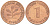 ФРГ 1 ПФЕННИГ 1968 F KM 105, J.380 сталь плакированная медью 3718-215