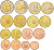 Испания евронабор из 8 монет 2012 1, 2, 5, 10, 20, 50 евроцентов, 1 и 2 евро KM 1040, 1041, 1042, 1070, 1071, 1072, 1073, 1074 UNC 183-621