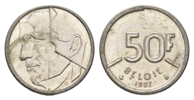 Бельгия 50 франков 1987 Belgie, Бодуэн I (1951-1993) KM 169 никель 4706-131