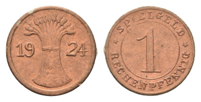 Германия игровой жетон в 1 рентенпфенниг 1924 диаметр 17 мм картон 4702-938