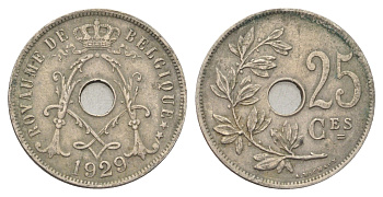 Бельгия 25 сантимов 1929 Belgique, Альберт I (1909-1934) KM 68 медно-никель 4704-1033
