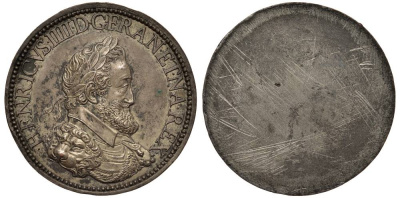 ФРАНЦИЯ МЕДАЛЬ ND ГЕНРИХ VI (1589-1610), ОДНОСТОРОННЯЯ, ПОЗДНИЙ ЧЕКАН, ДИАМЕТР 49 ММ. бронза 1090-2-32