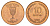 Израиль 10 прут 1949 JE 5709, без жемчужины KM 11 бронза UNC 1527-1232