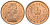 Великобритания 1/2 пенни 1974 Елизавета II (1952-2022) KM 914, Spink 4239 бронза UNC 4611-418