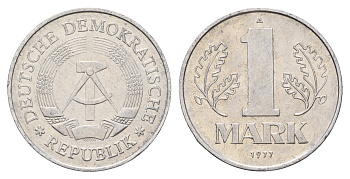 ГДР 1 марка 1977 A KM 35.2 алюминий 4703-511