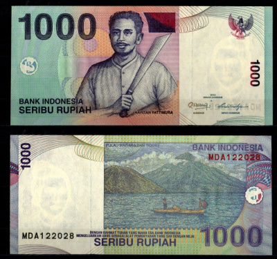 Индонезия 1000 рупий 2012 Pick 141 l бумага UNC (пресс) 7486-45-3-1