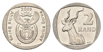 ЮАР 2 ранда 2007 KM 469 медь плакированная никелем 4693-821