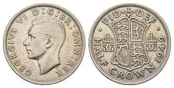 Великобритания 1/2 кроны 1949 Георг VI (1936-1952) KM 879, Spink 4106 медно-никель 4692-633