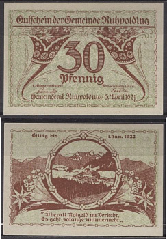 Рупольдинг 30 пфеннигов ND (1921) бумага UNC (пресс) 2193-49-2-1