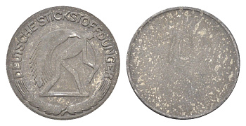 Германия жетон в 10 пфеннигов (deutsche stickstoffdünger - немецкие Азотные удобрения) 1918-1922 диаметр 21,7 мм, вес 2,9 гр Men18 48144.3 железо 4708-1123