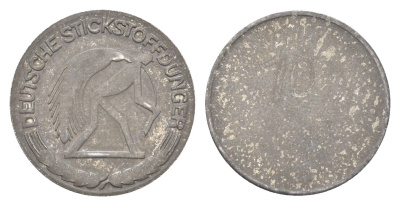 Германия жетон в 10 пфеннигов (deutsche stickstoffdünger - немецкие Азотные удобрения) 1918-1922 диаметр 21,7 мм, вес 2,9 гр Men18 48144.3 железо 4708-1123
