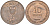 Израиль 10 прута 1949 JE 5709, без жемчужины KM 11 бронза 190-1027