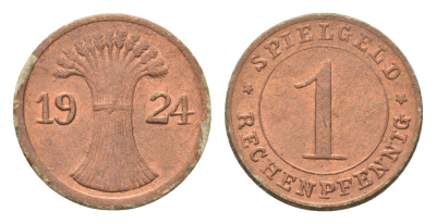 Германия игровой жетон в 1 рентенпфенниг 1924 диаметр 17 мм картон 4702-936