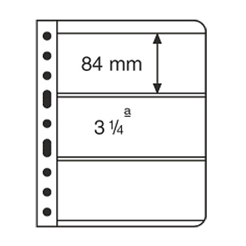 Лист в альбом 'Vario' для 3 бон (S), черный. Leuchtturm. 335106