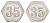 Германия жетон в 35 пфеннигов для приобретения "стакана пива" ND размер 21,5x21,5 мм, вес 0,97 гр алюминий UNC 4638-917