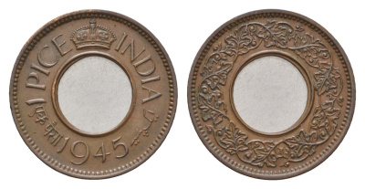 Британская Индия 1 пайс 1945 Георг VI (1936-1952) KM 533 бронза 4697-754