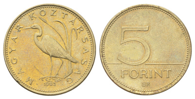 Венгрия 5 форинтов 1993 KM 694 никель латунь UNC 4697-1211