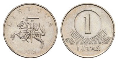 Литва 1 лит 2001 KM 111 медно-никель 4695-425