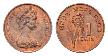 Фиджи 1 цент 1977 ФАО KM 39 бронза UNC 4697-649