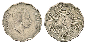 Ирак 4 филса 1953 Фейсал II (1939-1958), год-тип KM 111 медно-никель 4682-811