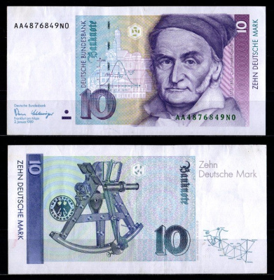 ФРГ 10 марок 1989 Pick 38 a бумага 8605-9-4-1