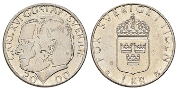 Швеция 1 крона 2000 Карл XVI Густав (1973-) KM 852a медно-никель 4671-355