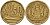 ЮАР 50 центов 1991 цветок KM 137 сталь плакированная латунью 4163-1131