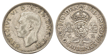 Великобритания 1 флорин = 2 шиллинга 1940 Георг VI (1936-1952) KM 855, Spink 4081 серебро 60-1144