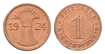 Германия игровой жетон в 1 рентенпфенниг 1924 диаметр 17 мм картон 4702-942