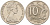 Австралия 10 центов 1975 Елизавета II (1952-), птица лирахвост KM 65 медно-никель 4566-456