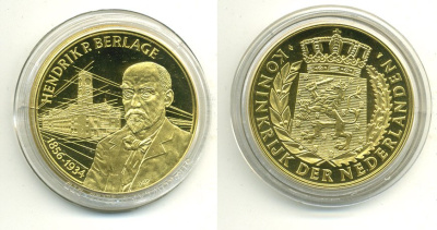 НИДЕРЛАНДЫ МЕДАЛЬ ХЕНРИК БЕРЛАГЕ (1856-1934) UNC 06-130-35
