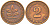 ФРГ 2 ПФЕННИГА 1960 G KM 106, J. 381 бронза 4396-1552