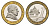 Ватикан "пробные монеты" в 1 евро 2005 Бенедикт XV биметалл UNC 4646-932